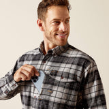 Ariat Men's Rebar Flannel DuraStretch Long Sleeve Work Shirt - Charcoal Grey