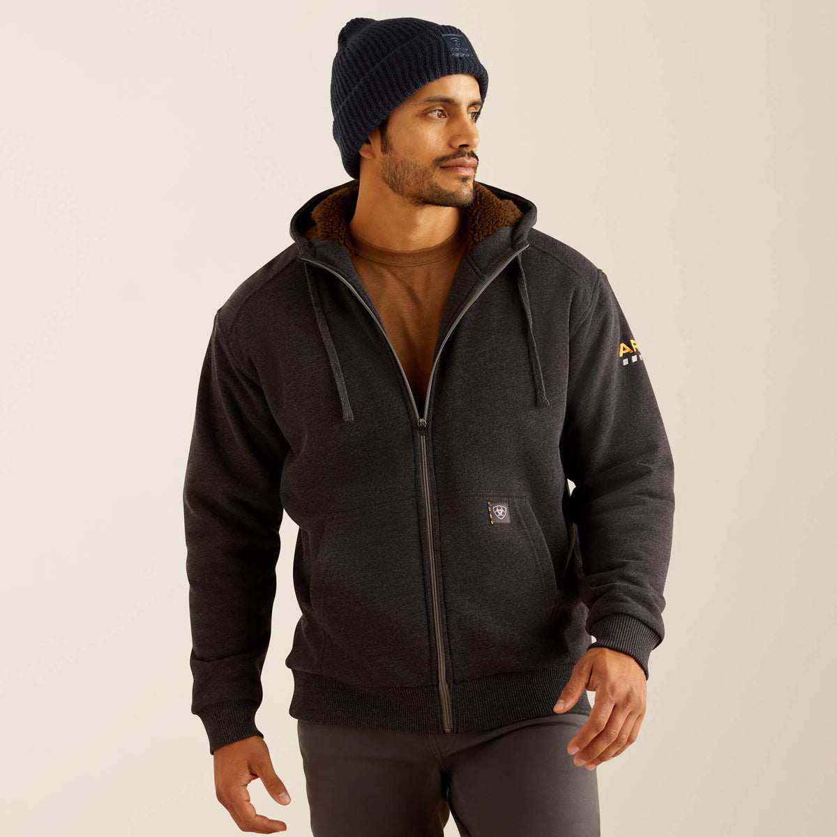 Ariat Men's Rebar All-Weather Sherpa-Lined Full Zip Hoodie