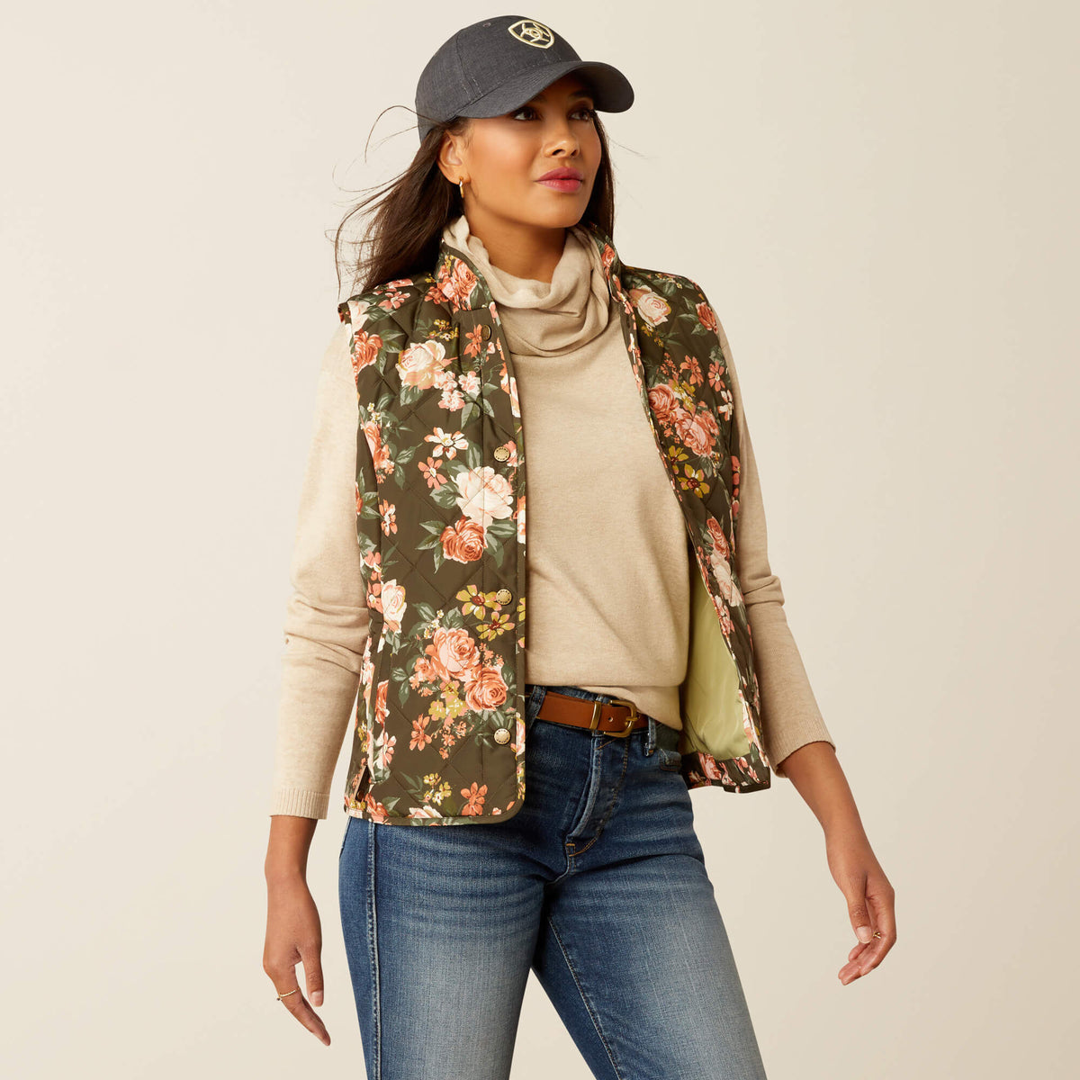 Ariat Women's Woodside Vest - Navy - Rosegarden Print