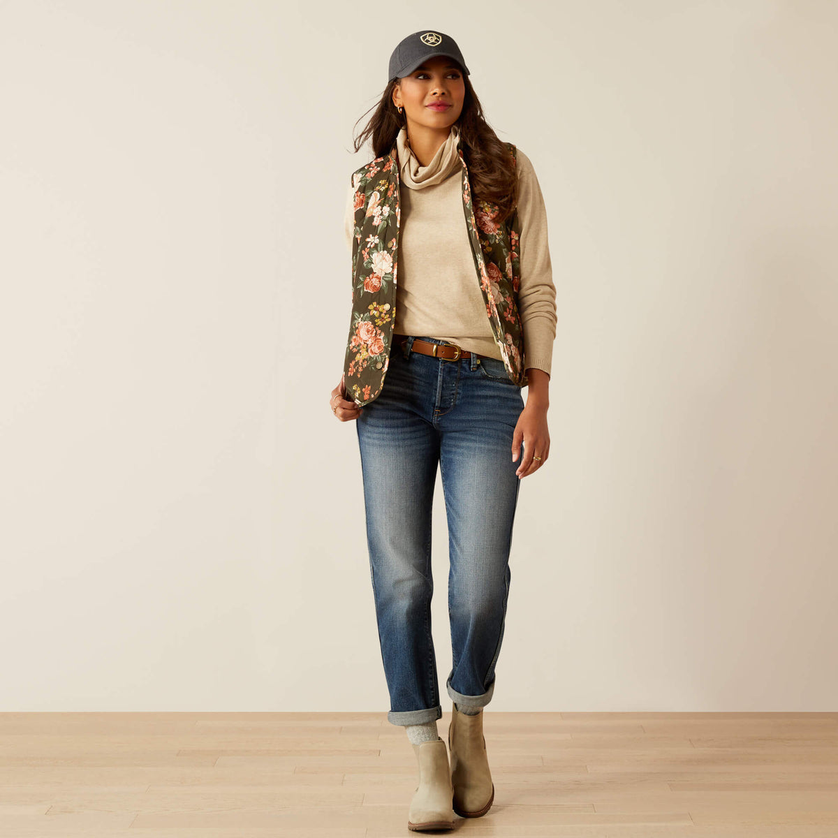 Ariat Women's Woodside Vest - Navy - Rosegarden Print