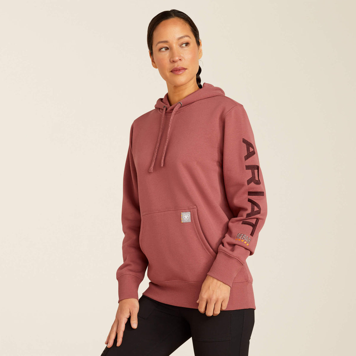Ariat Women's Rebar Workman Graphic Hoodie - Roan Rouge/Catawba Grape