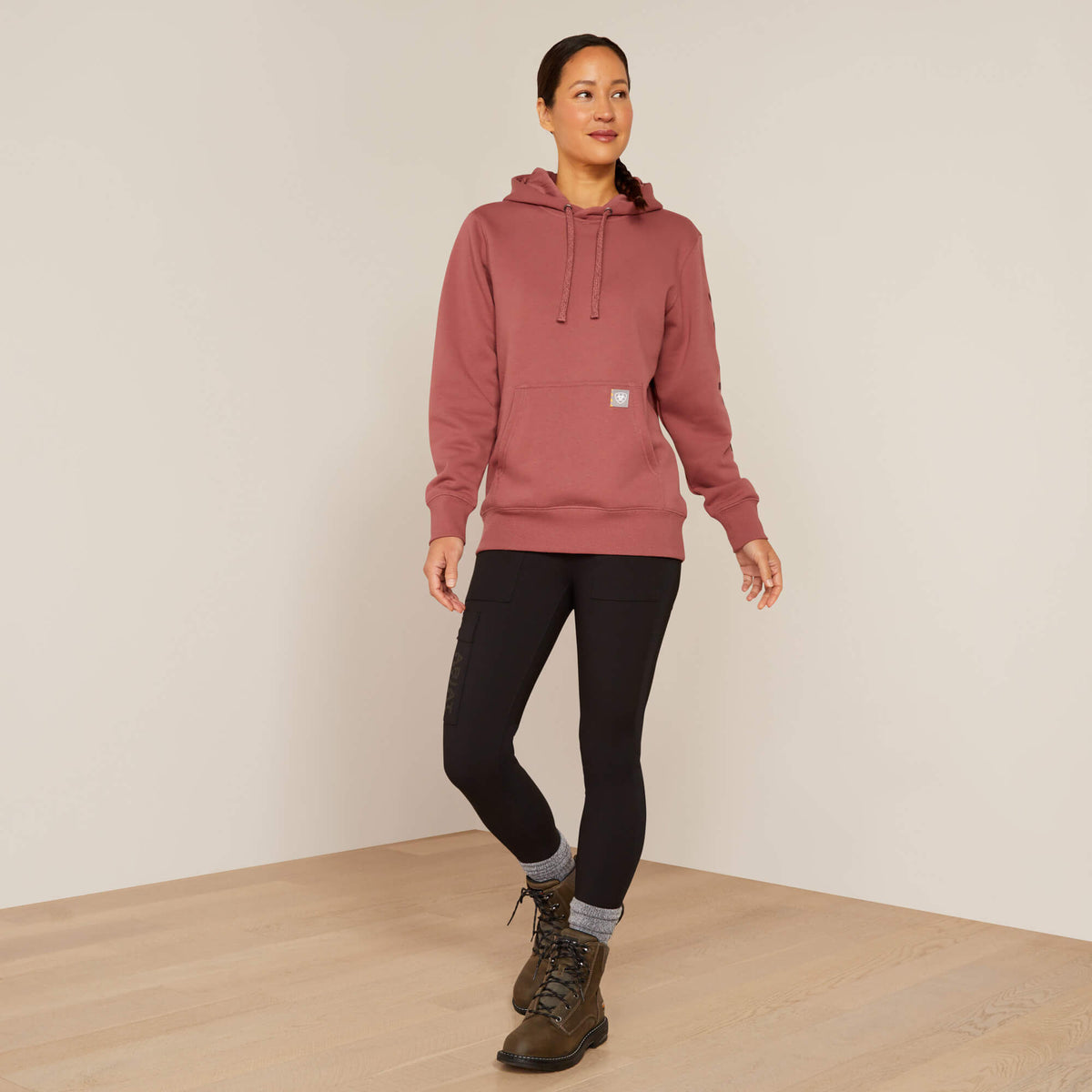 Ariat Women's Rebar Workman Graphic Hoodie - Roan Rouge/Catawba Grape