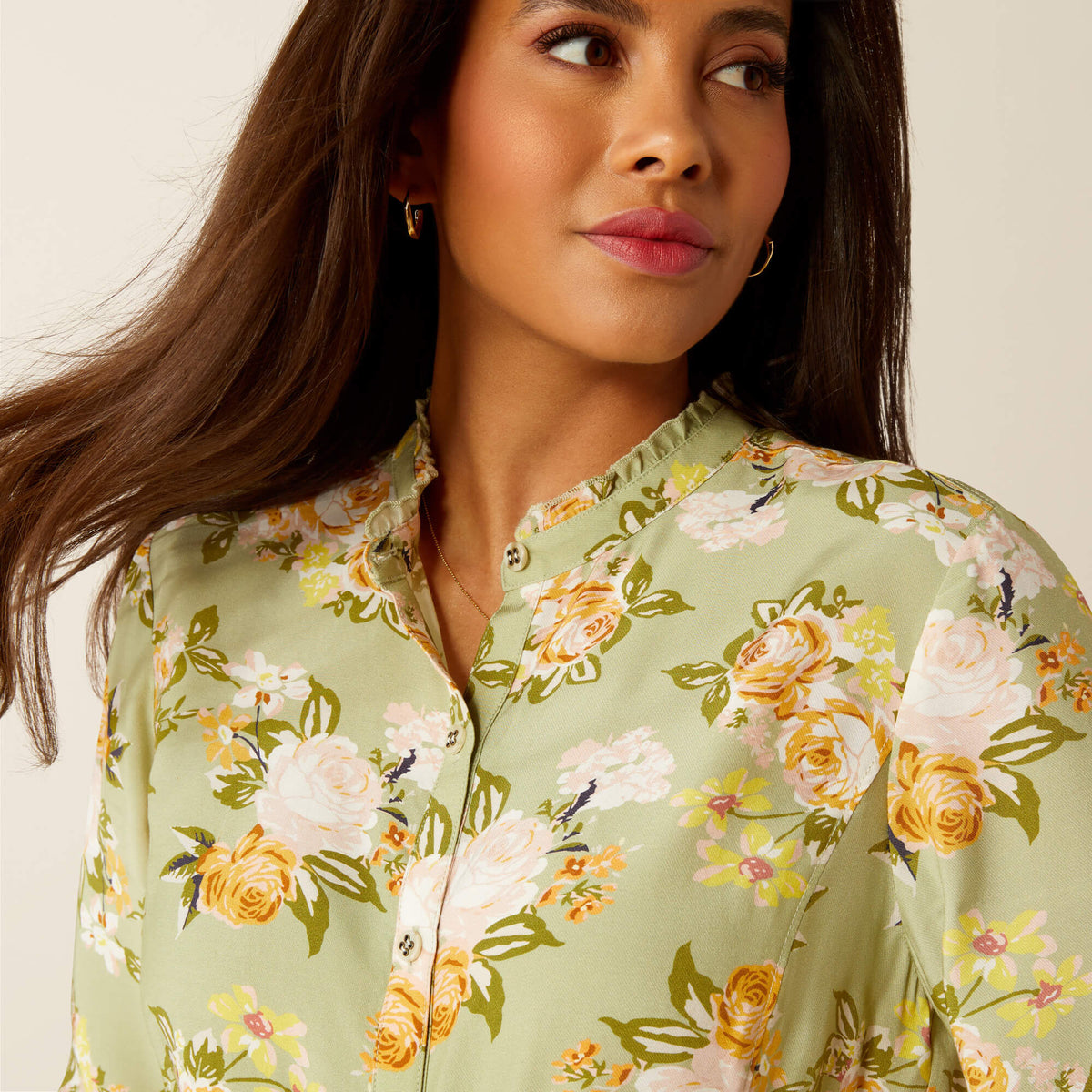 Ariat Women's Clarion Long Sleeve Blouse - Rosegarden Print