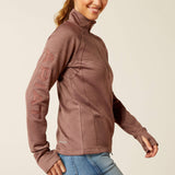 Ariat Women's Tek Team 1/2 Zip Sweatshirt - Navy Heather - Twilight Mauve