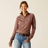 Ariat Women's Tek Team 1/2 Zip Sweatshirt - Navy Heather - Twilight Mauve