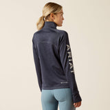 Ariat Women's Tek Team 1/2 Zip Sweatshirt - Navy Heather - Ombre Blue Heather