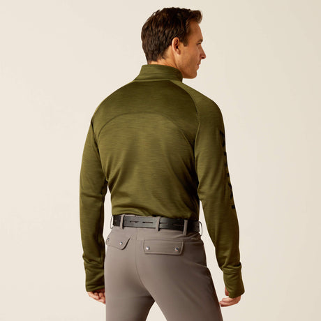 Ariat Men's Tek Team 1/2 Zip Sweatshirt - Navy Heather - Winter Moss