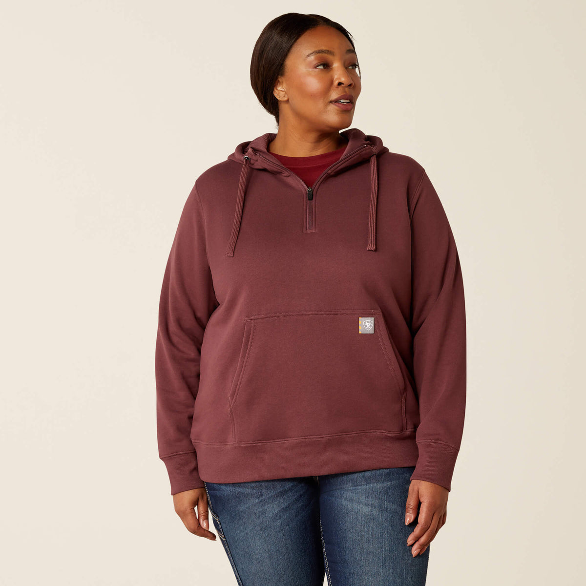 Ariat Women's Rebar Skill Set 1/2 Zip Hoodie - Catawba Grape