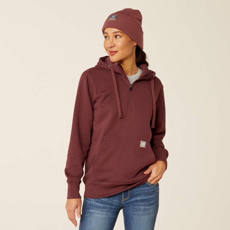 Ariat Women's Rebar Skill Set 1/2 Zip Hoodie - Catawba Grape
