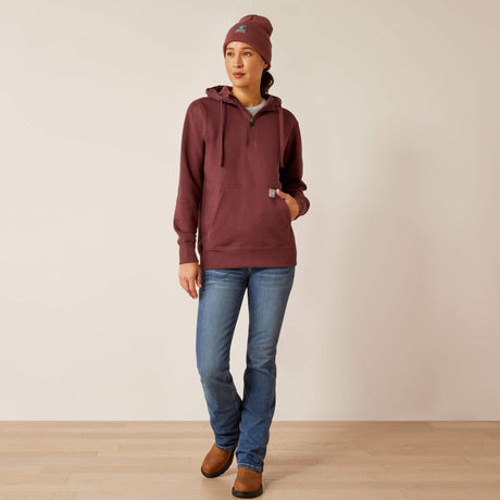 Ariat Women's Rebar Skill Set 1/2 Zip Hoodie - Catawba Grape