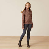 Ariat Youth TEK Team 1/2 Zip Sweatshirt - Navy Heather - Twilight Mauve