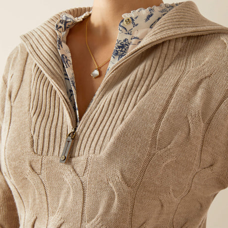 Ariat Women's Alamere 1/2 Zip Sweater - Oatmeal Heather