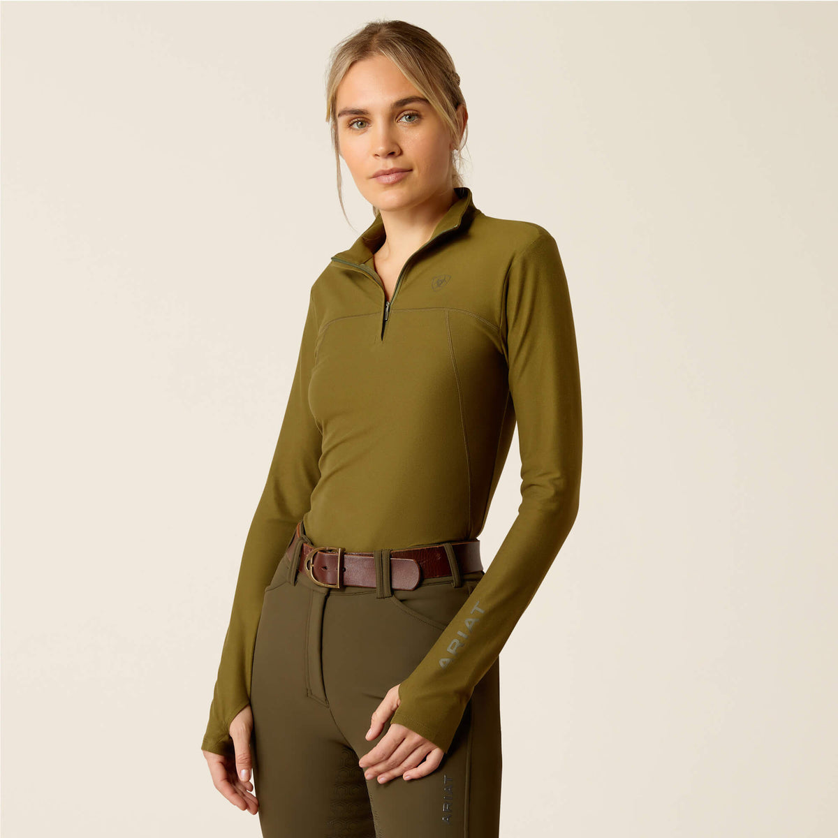 Ariat Women's Lowell 3.0 1/4 Zip Baselayer - Winter Moss