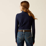 Ariat Youth Lowell 3.0 1/4 Zip Long Sleeve Baselayer - Posey Pony Print - Navy