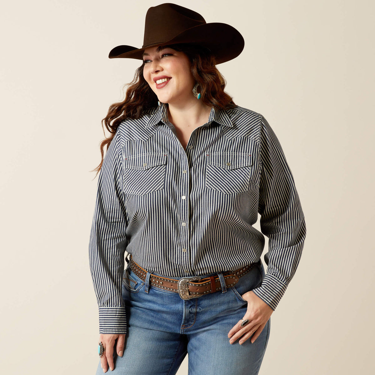 Ariat Women's Railroad Stripe   Shirt
