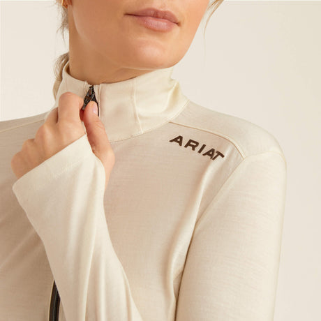 Ariat Women's Cheviot 1/4 Zip Long Sleeve Baselayer - Summer Sand