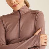 Ariat Women's Cheviot 1/4 Zip Long Sleeve Baselayer - Twilight Mauve