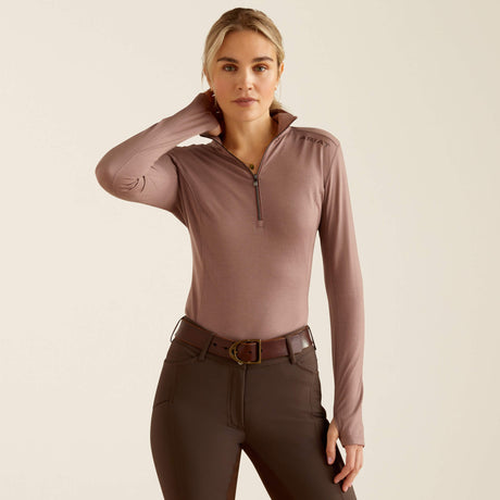 Ariat Women's Cheviot 1/4 Zip Long Sleeve Baselayer - Twilight Mauve