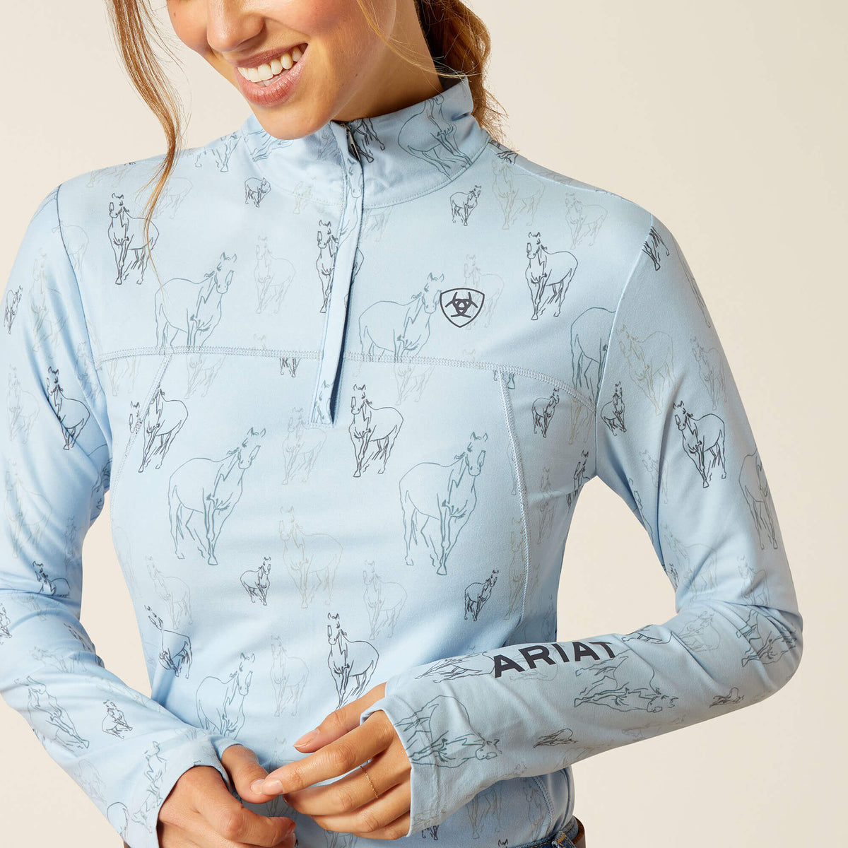 Ariat Women's Lowell 3.0 1/4 Zip Baselayer - Sketch Horse