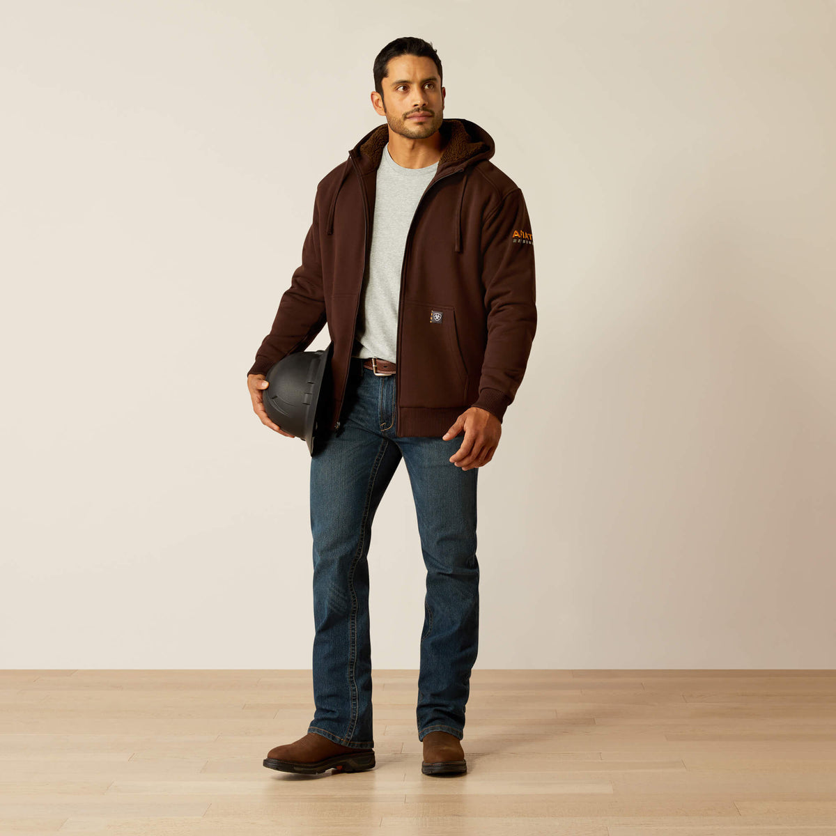 Ariat Men's Rebar All-Weather Sherpa-Lined Full Zip Hoodie
