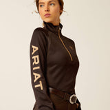Ariat Women's Tek Team 1/2 Zip Sweatshirt - Navy Heather - Mole/Tannin