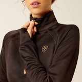 Ariat Women's Tek Team 1/2 Zip Sweatshirt - Navy Heather - Mole/Tannin
