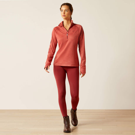 Ariat Women's Tek Team 1/2 Zip Sweatshirt - Navy Heather - Dusty Cedar Heather