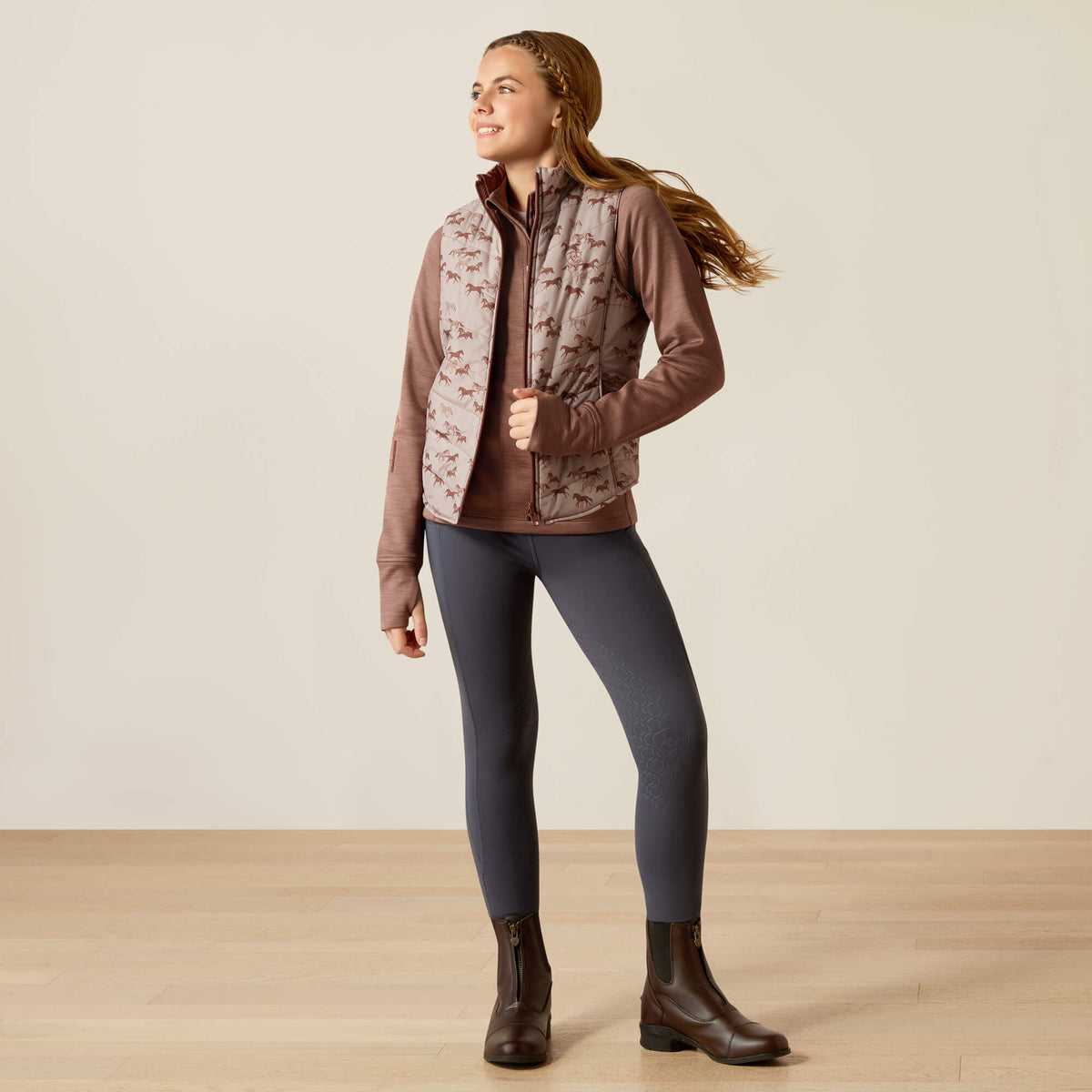 Ariat Youth Bella Insulated Reversible Vest - Scattering Horses