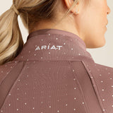Ariat Women's Sunstopper 3.0 1/4 Zip Baselayer - Twilight Mauve Dot