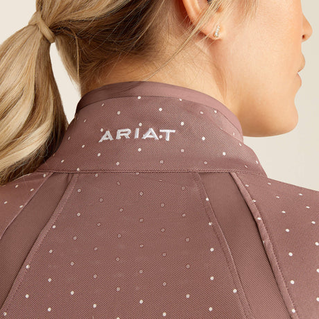 Ariat Women's Sunstopper 3.0 1/4 Zip Baselayer - Twilight Mauve Dot