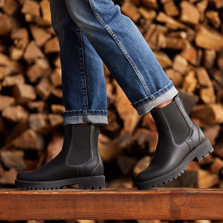 Ariat Women's Wexford Lug Mid Waterproof Chelsea Boot - Rockwood - Jet Black