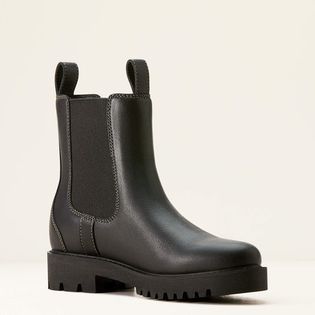 Ariat Women's Wexford Lug Mid Waterproof Chelsea Boot - Rockwood - Jet Black
