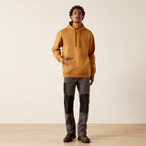 Ariat Men's Rebar Graphic Hoodie - Heather Grey/Deep Ultramarine - Bistro/Hemp