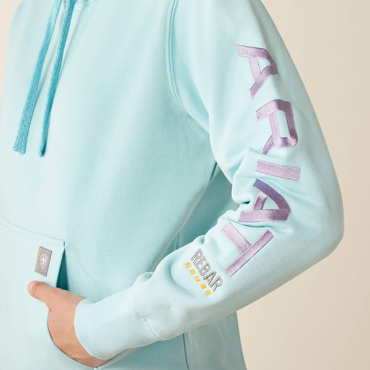Ariat Women's Rebar Workman Graphic Hoodie - Aquatic/Pastel Lilac