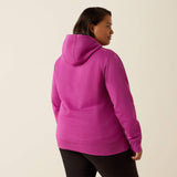 Ariat Women's Rebar Workman Graphic Hoodie - Willowherb/Maui Blue
