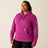 Ariat Women's Rebar Workman Graphic Hoodie - Willowherb/Maui Blue