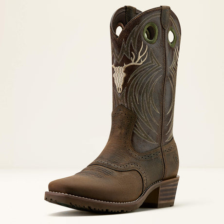 Ariat Men's Hybrid Roughstock Antler Square Toe Cowboy Boot