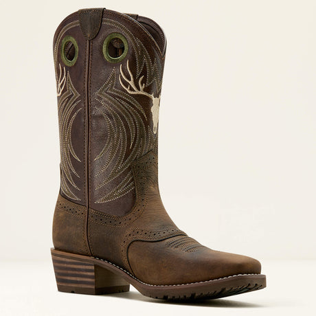 Ariat Men's Hybrid Roughstock Antler Square Toe Cowboy Boot