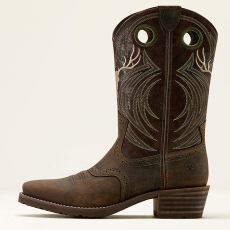 Ariat Men's Hybrid Roughstock Antler Square Toe Cowboy Boot