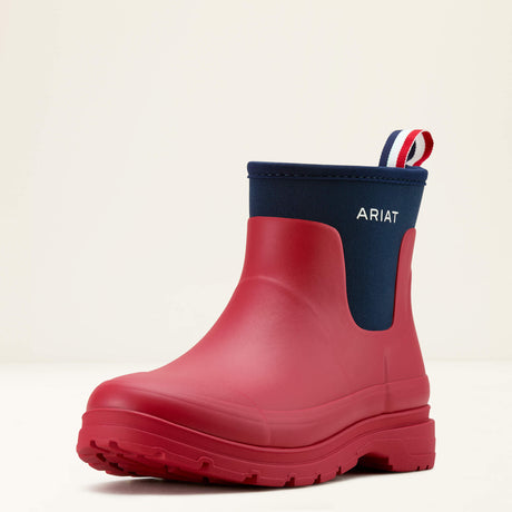 Ariat Women's Kelmarsh Shortie Rubber Boot - Navy - Team Red