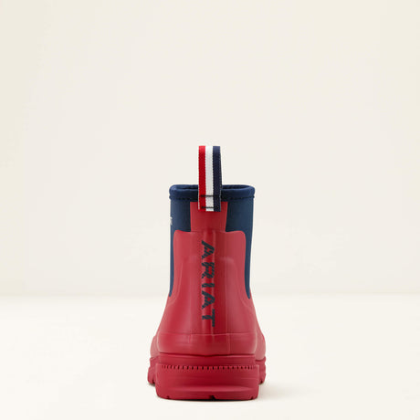 Ariat Women's Kelmarsh Shortie Rubber Boot - Navy - Team Red