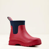 Ariat Women's Kelmarsh Shortie Rubber Boot - Navy - Team Red