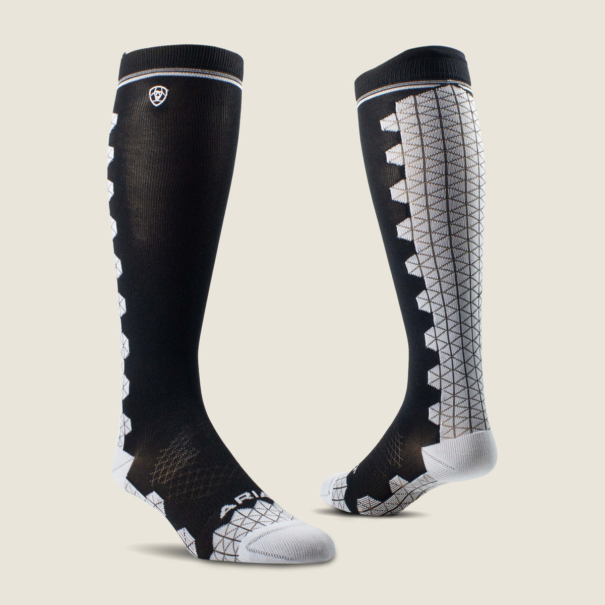 Ariat AriatTEK Devon Performance Tall Sock - Black/Sleet