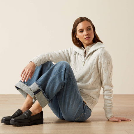 Ariat Women's Alamere 1/2 Zip Sweater - Moonstruck Heather