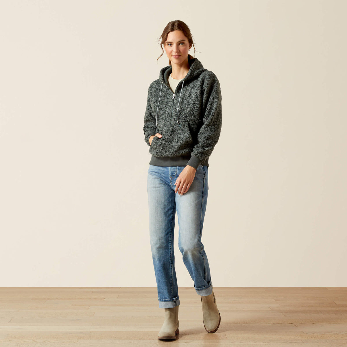 Ariat Women's Orinda 1/2 Zip Sherpa Fleece Hoodie - Urban Chic