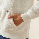 Ariat Women's Orinda 1/2 Zip Sherpa Fleece Hoodie - Star White