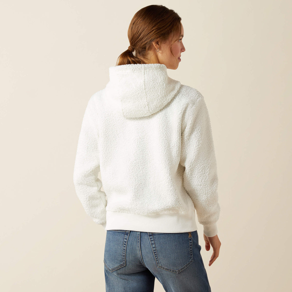 Ariat Women's Orinda 1/2 Zip Sherpa Fleece Hoodie - Star White