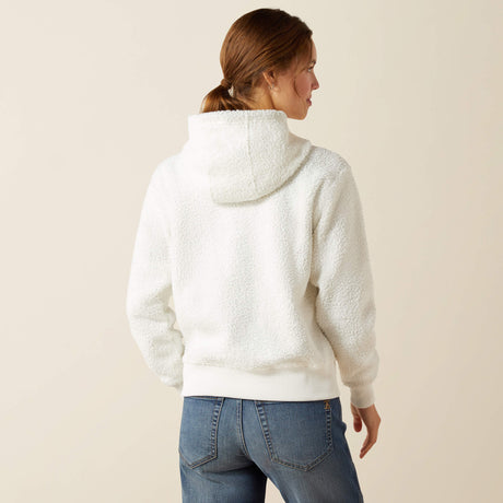 Ariat Women's Orinda 1/2 Zip Sherpa Fleece Hoodie - Star White