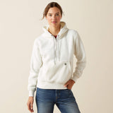 Ariat Women's Orinda 1/2 Zip Sherpa Fleece Hoodie - Star White