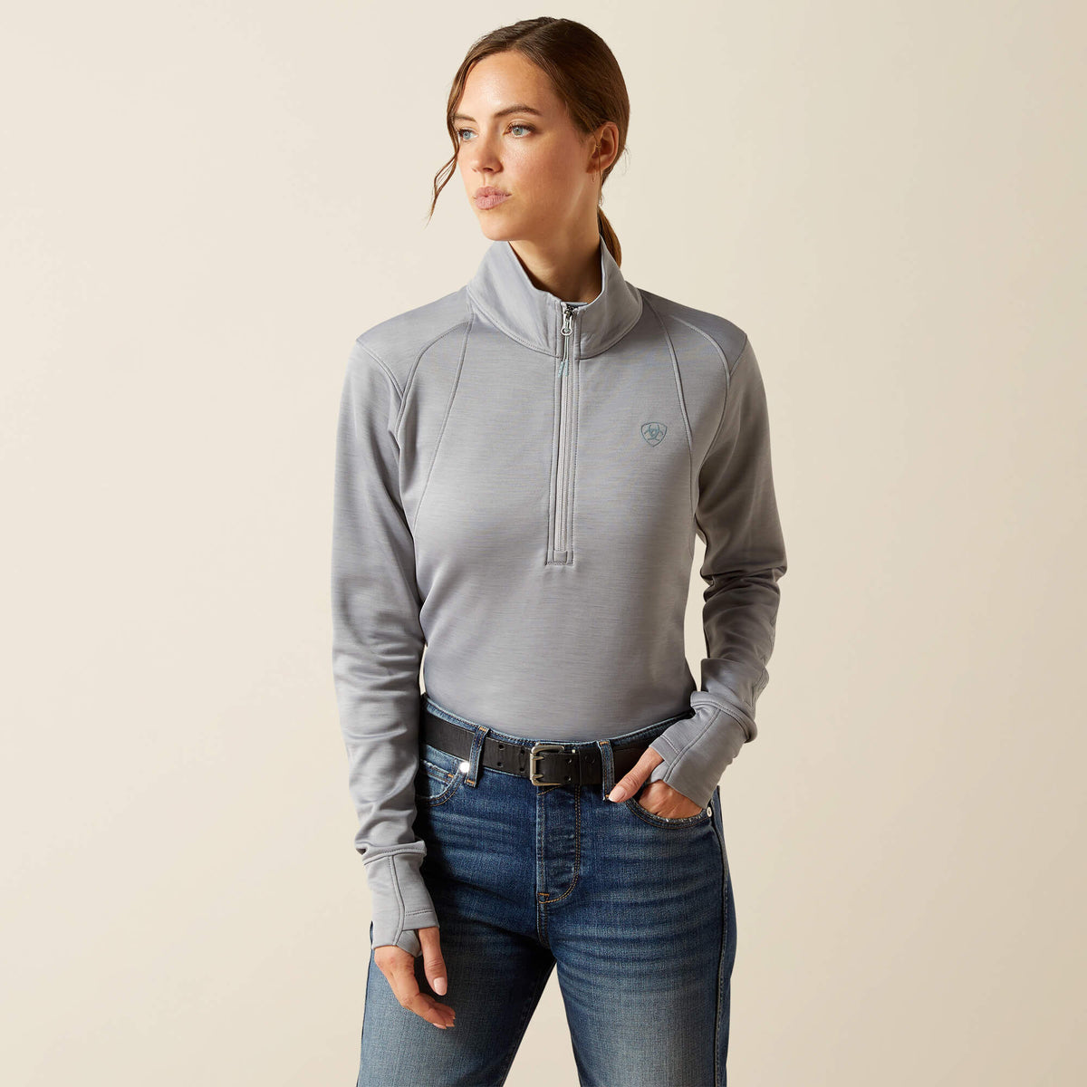 Ariat Women's Team EQ 1/2 Zip Pullover - Alloy Heather